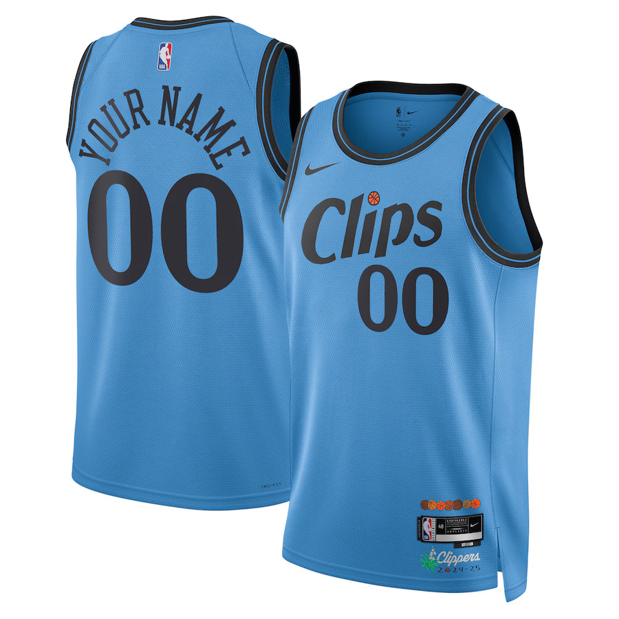 Men Los Angeles Clippers Nike Light Blue City Edition 2024-25 Custom Swingman NBA Jersey->utah jazz->NBA Jersey